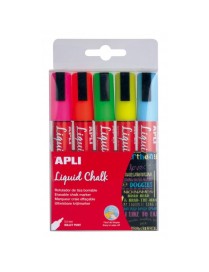 PACK 5 ROTULADORES DE TIZA LIQUID CHALK COLOR APLI
