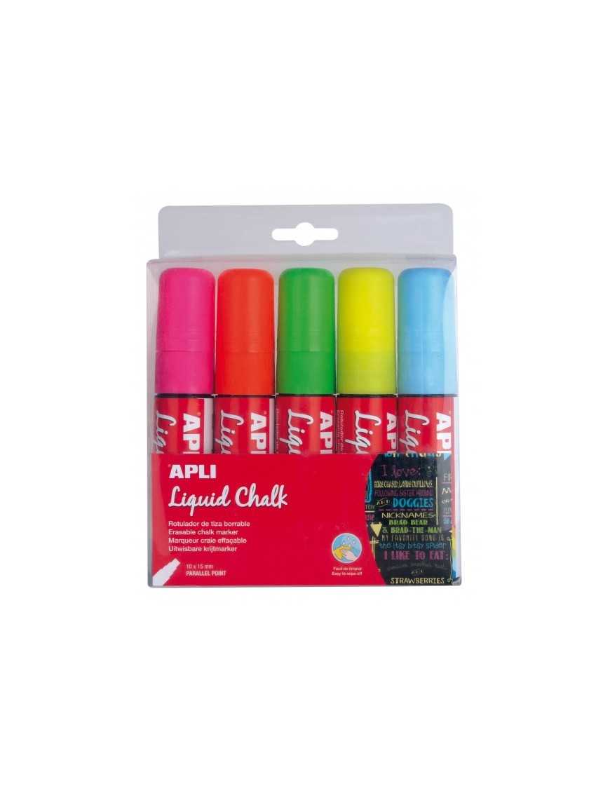 PACK 5 ROTULADORES LIQUID CHALK P.PARALELA APLI