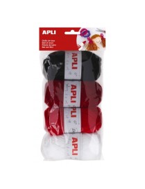 PACK DE 4 OVILLOS DE LANA EN TONOS ROJOS APLI