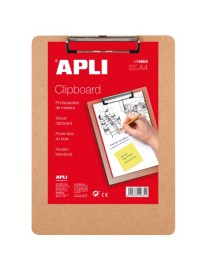 PORTA BLOC A4 CON PINZA Y BASE DE MADERA APLI