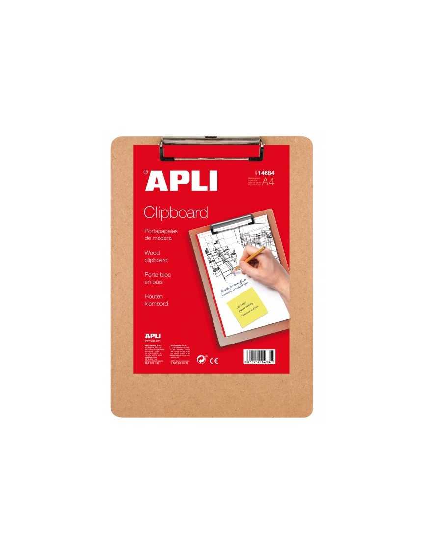 PORTA BLOC A4 CON PINZA Y BASE DE MADERA APLI