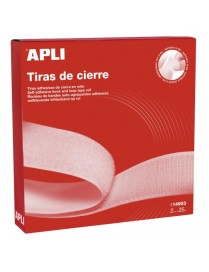 ROLLO DE VELCRO BLANCO 25MX2CM BLANCO APLI 14903