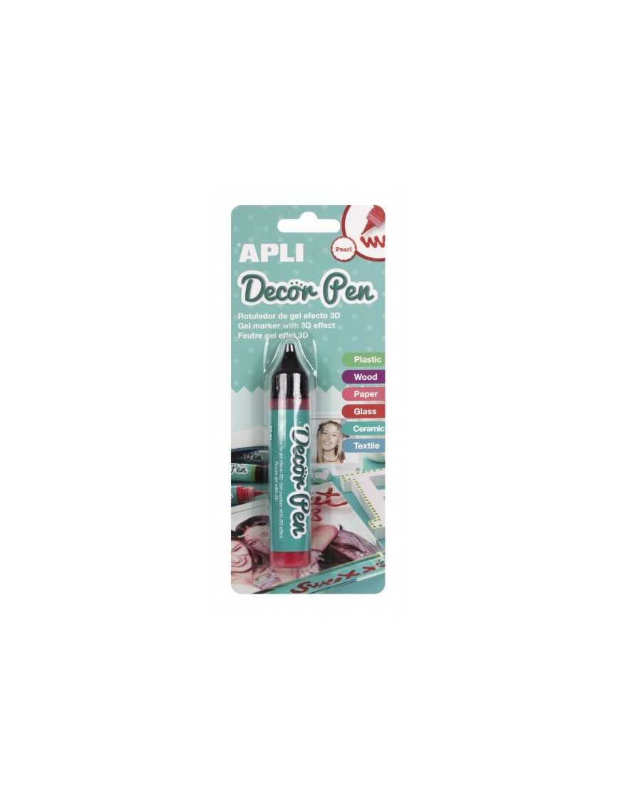APLI ROTULADOR DECOR PEN METAL ROJO EFECTO 3D
