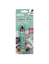 APLI ROTULADOR DECOR PEN METAL VERDE EFECTO 3D