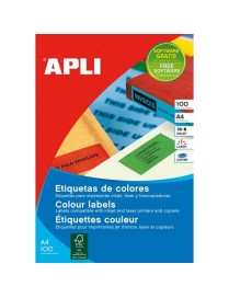 APLI 1602 ETIQUETAS A4 VERDE PARA INKJET Y LASER