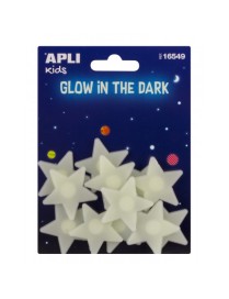 BOLSA 12 PEGATINAS DE ESTRELLAS LUMINISCENTES APLI