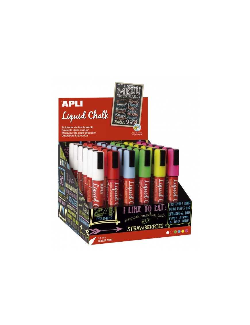 EXPOSITOR LIQUID CHALK PUNTA REDONDA 5.5 MM 36 UND