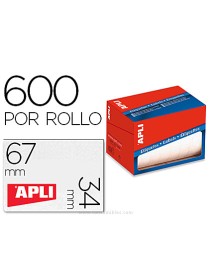 ROLLO DE 600 ETIQUETAS 34X67 BLANCAS APLI 01695