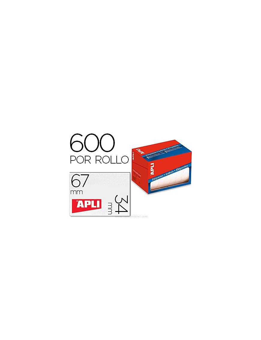 ROLLO DE 600 ETIQUETAS 34X67 BLANCAS APLI 01695