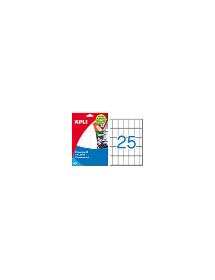 PACK DE 375 ETIQUETAS EN A5 DE 25 X 40 APLI 01871