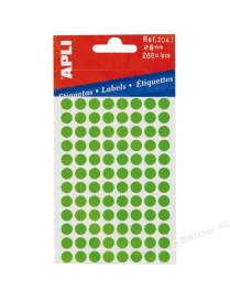 BOLSA 288 ETIQUETAS 08 MM. VERDE APLI 2047