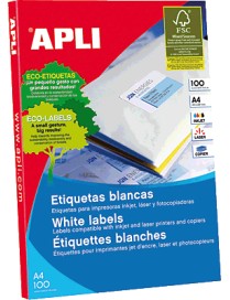 APLI 2415 CAJA 1800 ETIQUETAS BLANCAS. 707522