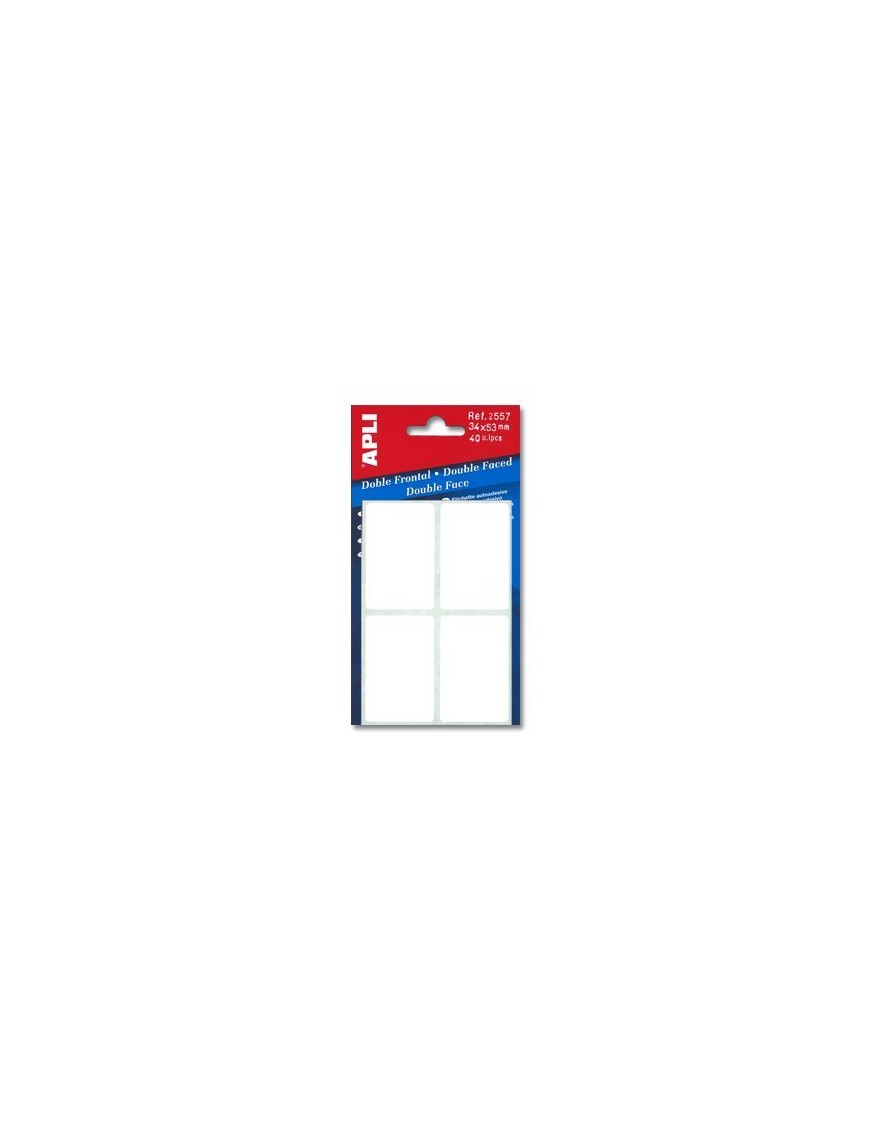 ETIQUETAS DE 34X53 DOBLE FRONTAL EN BOLSA APLI