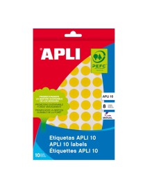 ETIQUETAS DE 19 MM. CIRCULARES AMARILLAS APLI 2742