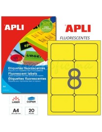 APLI 160 ETIQUETAS AMARILLAS FLUORESCEN 99,1X67,7