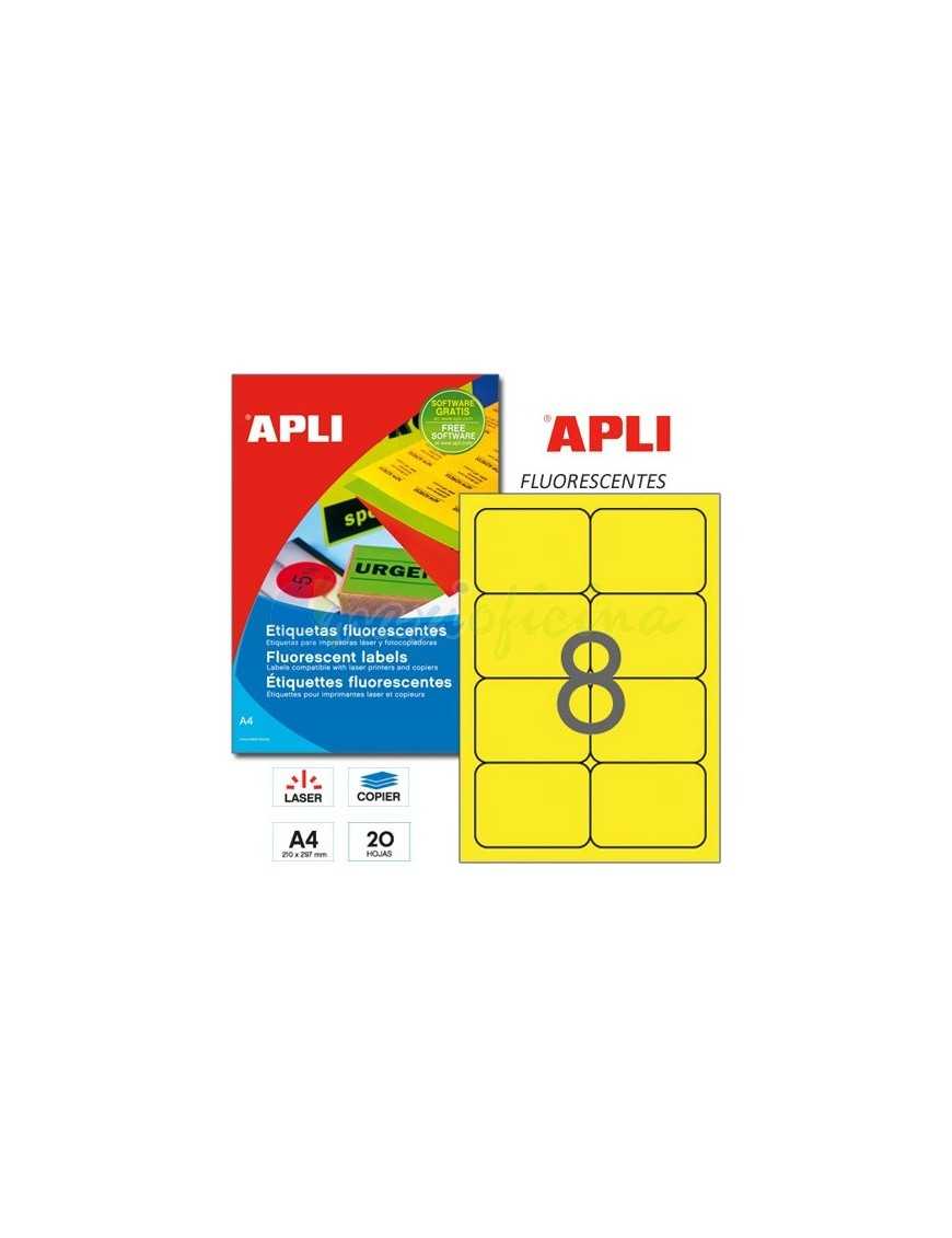 APLI 160 ETIQUETAS AMARILLAS FLUORESCEN 99,1X67,7