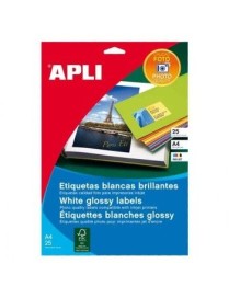 APLI 2926 CAJA 10 ETIQUETAS BLANCAS A4 GLOSSY FOTO