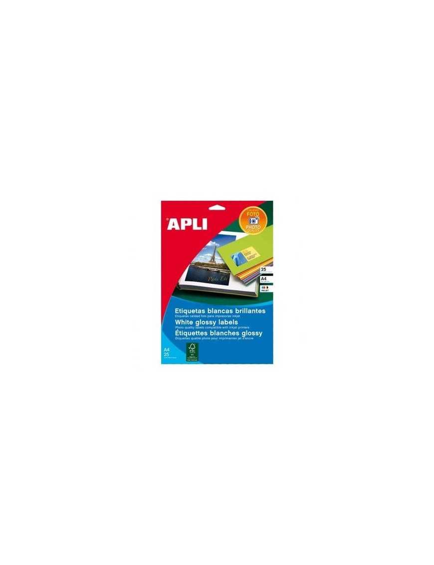 APLI 2926 CAJA 10 ETIQUETAS BLANCAS A4 GLOSSY FOTO