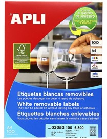 APLI 03053 CAJA 6800 ETIQUETAS BLANCAS 48.5X16.9