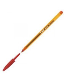 BOLIGRAFO BIC NARANJA PUNTA FINA ROJO.