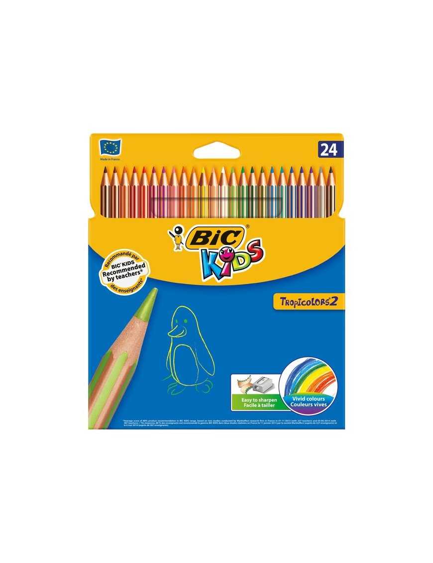 LAPICES COLOR BIC TROPICOLOR C/ 24 UND.