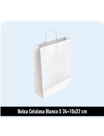 BOLSA DE PAPEL CELULOSA 24+10X32 BLANCA