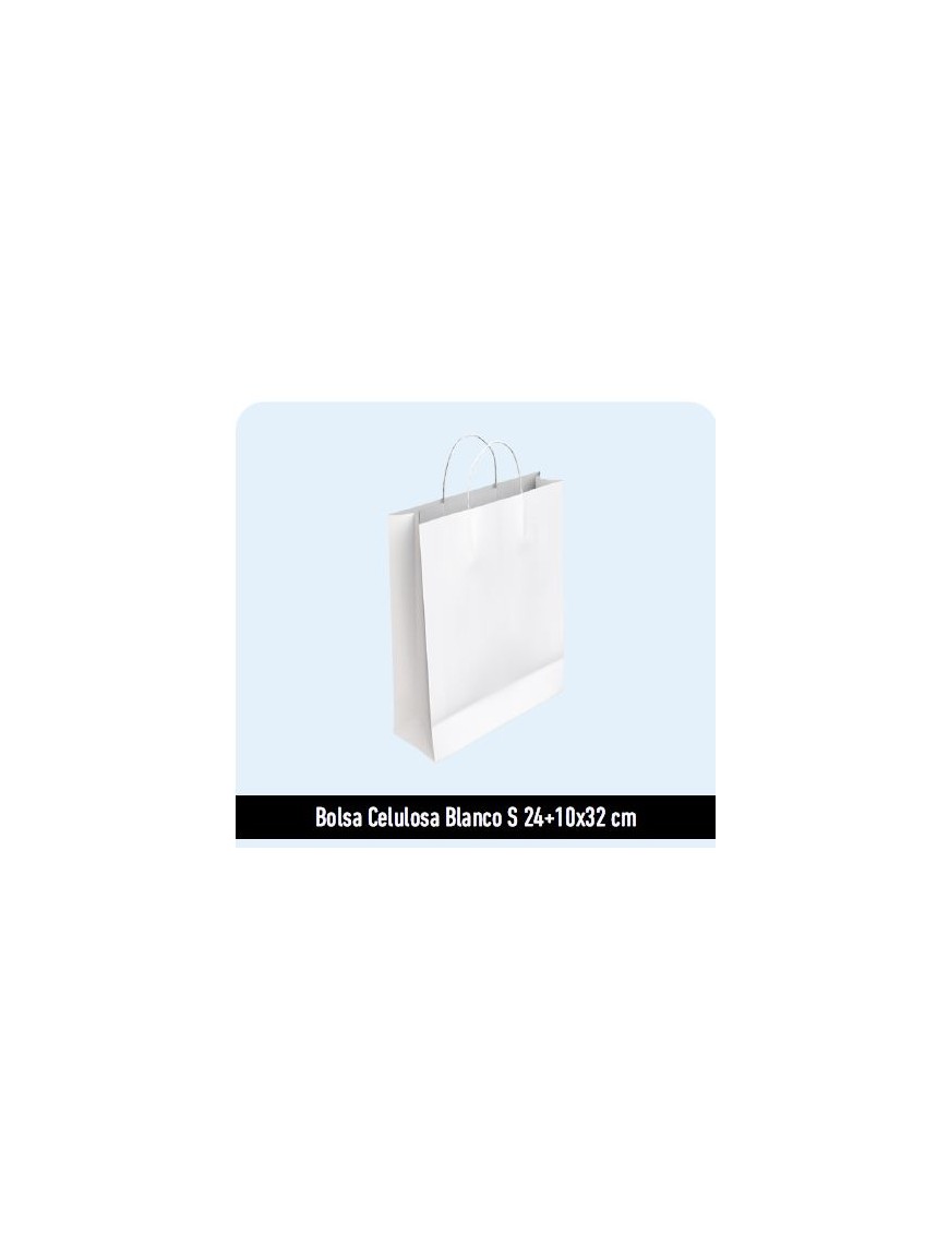 BOLSA DE PAPEL CELULOSA 24+10X32 BLANCA