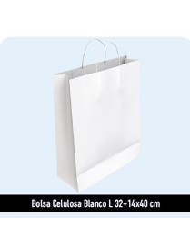 BOLSA DE PAPEL CELULOSA 32+14X40 BLANCA