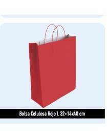 BOLSA DE PAPEL CELULOSA 32+14X40 ROJA
