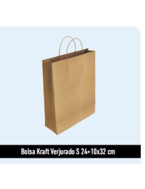 BOLSA DE PAPEL KRAFT 24+10X32 NATURAL