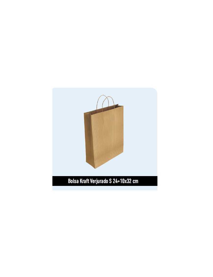 BOLSA DE PAPEL KRAFT 24+10X32 NATURAL