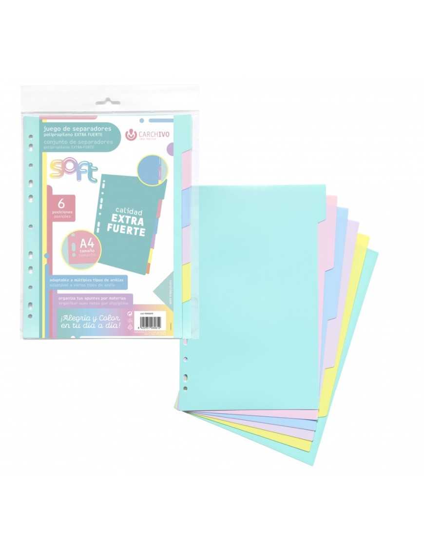 SEPARADOR SOFT EXTRA A4 6 POS COLOR VIVOS