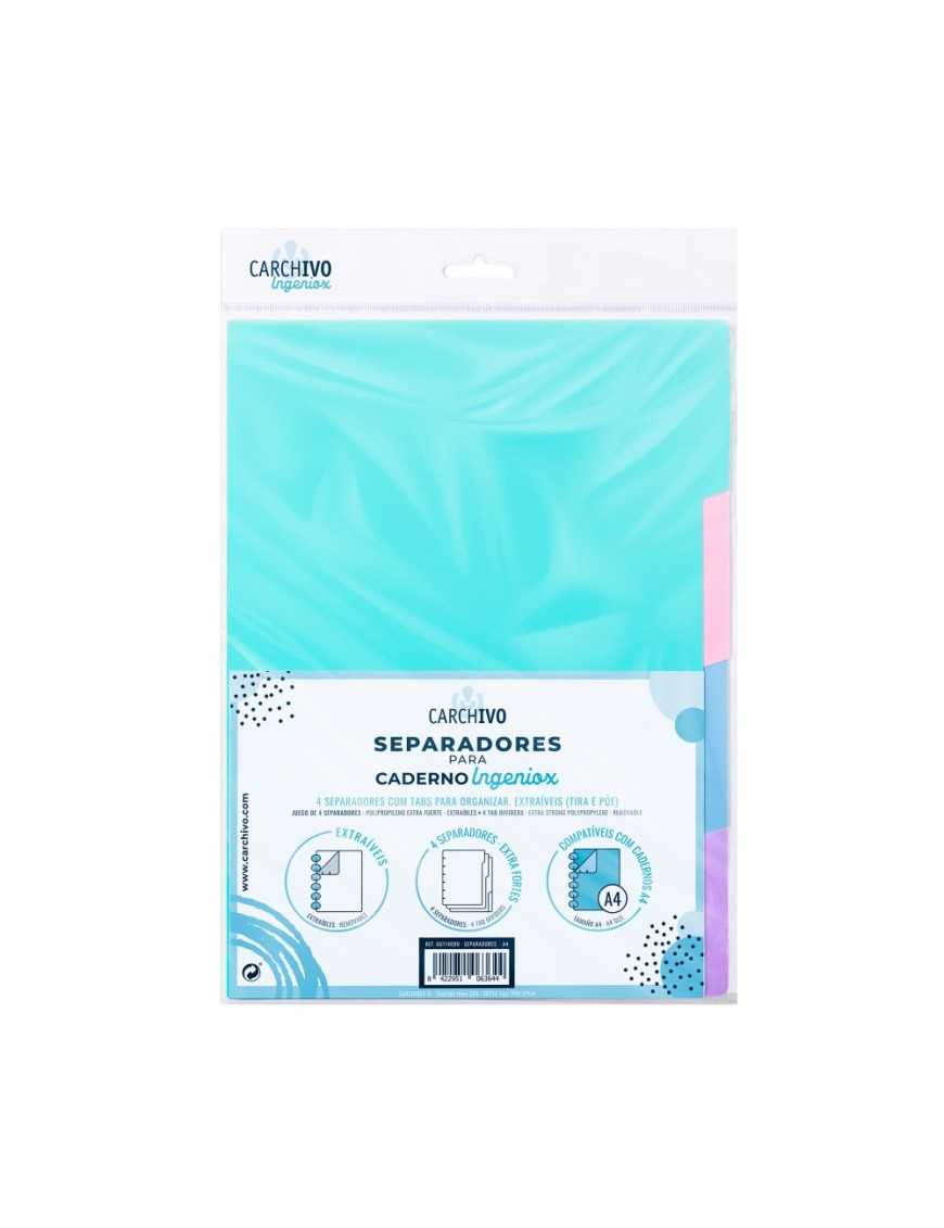 SEPARADORES CARCHIVO INGENIOX A5 PP PASTEL 4 POSIC