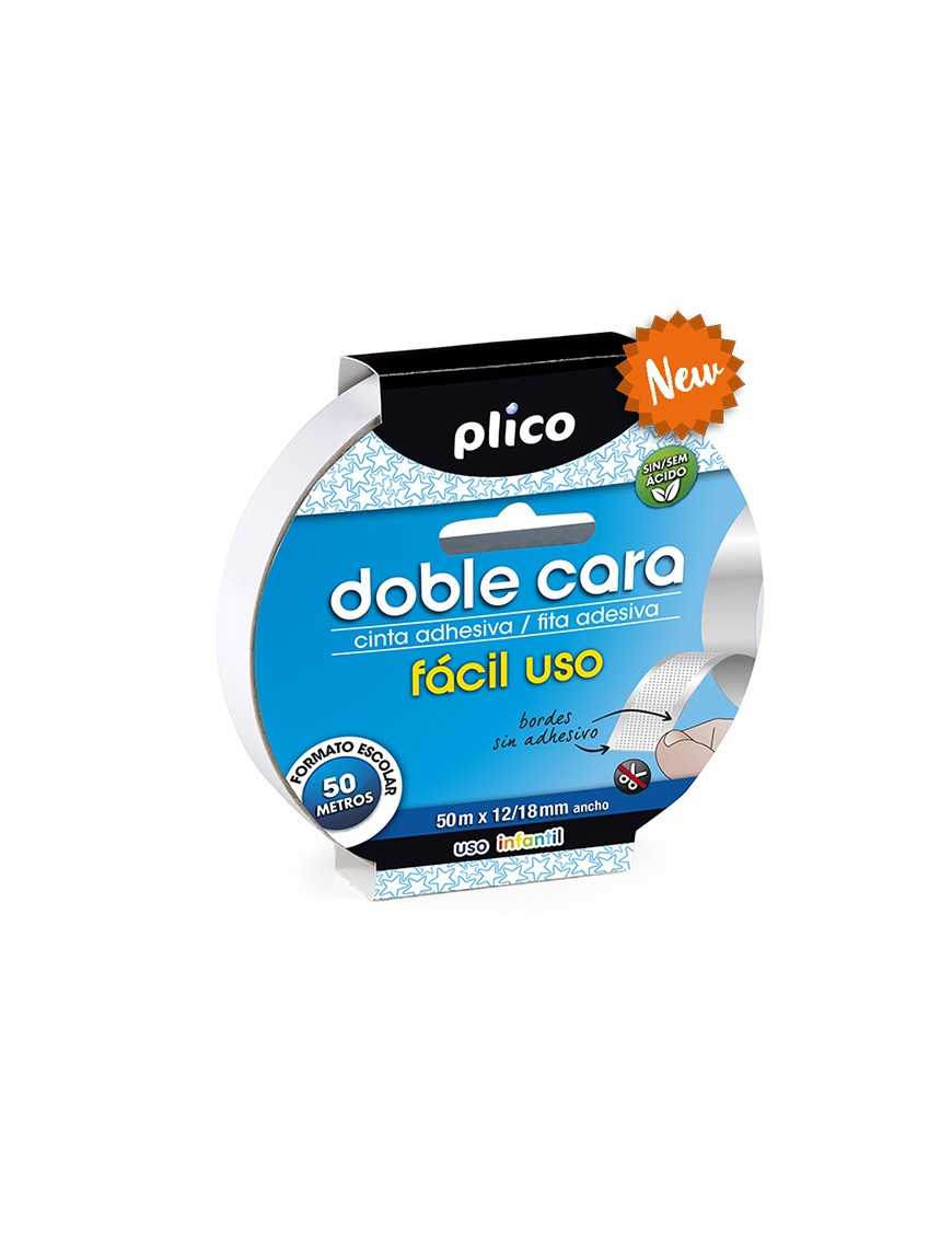 CINTA ADHESIVA DOBLE CARA FACIL USO 18 MM PLICO