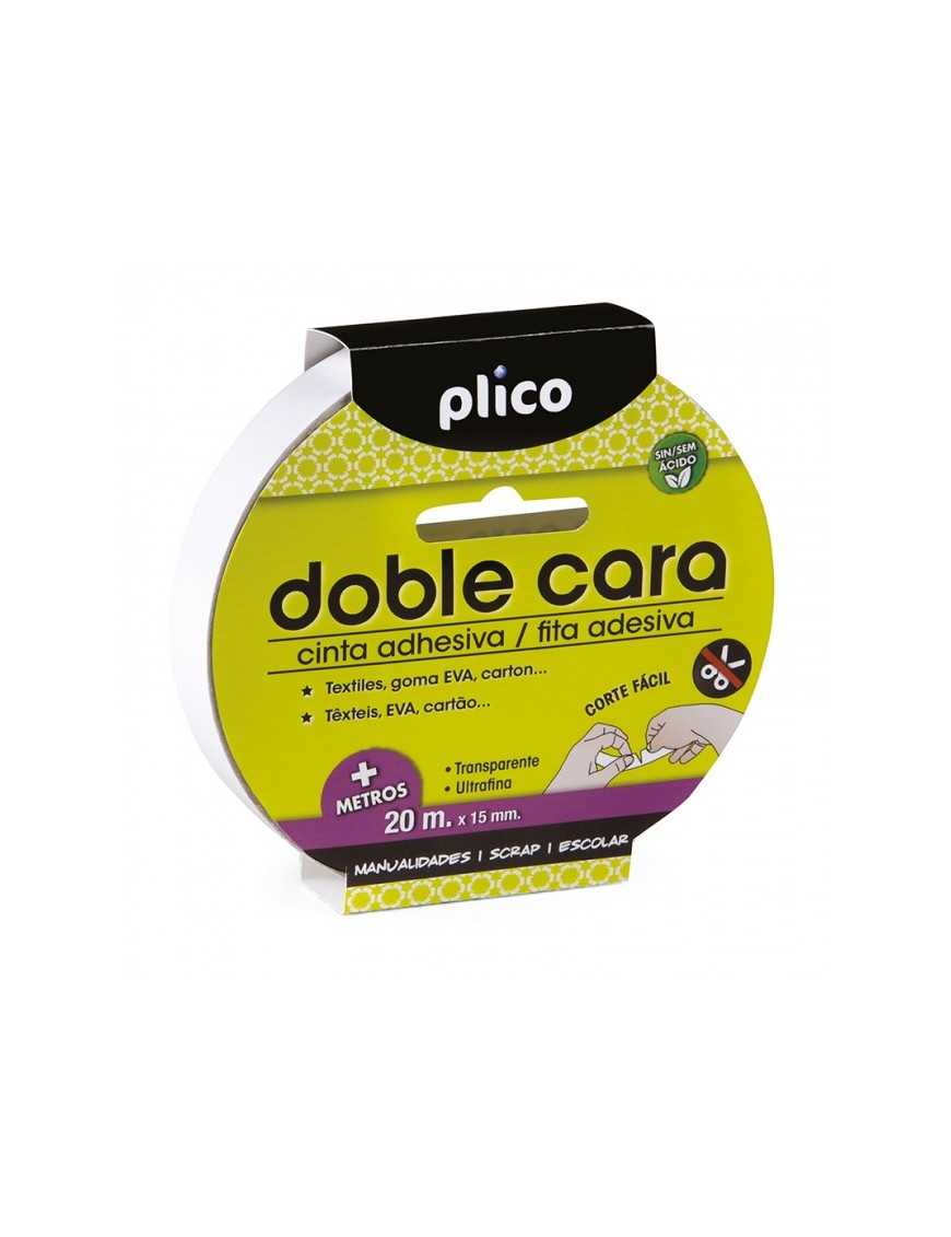 CINTA DOBLE CARA 20 METROS X 15 MM PLICO