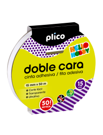 CINTA DOBLE CARA 15MMX50M PLICO