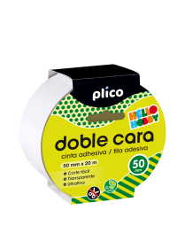 CINTA DOBLE CARA 20 METROS X 50 MM PLICO