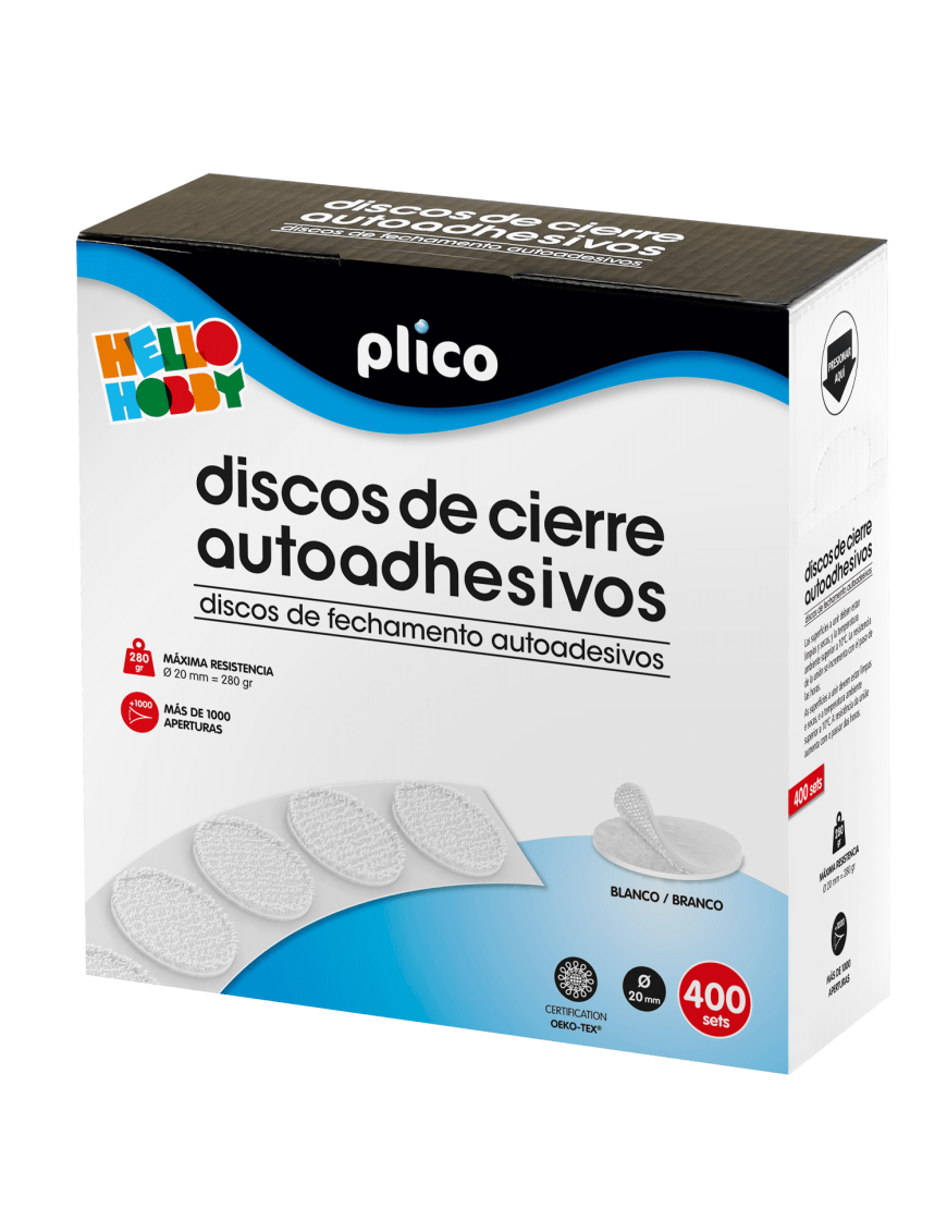 VELCRO DISCOS 20 MM 400 UDS BLANCO
