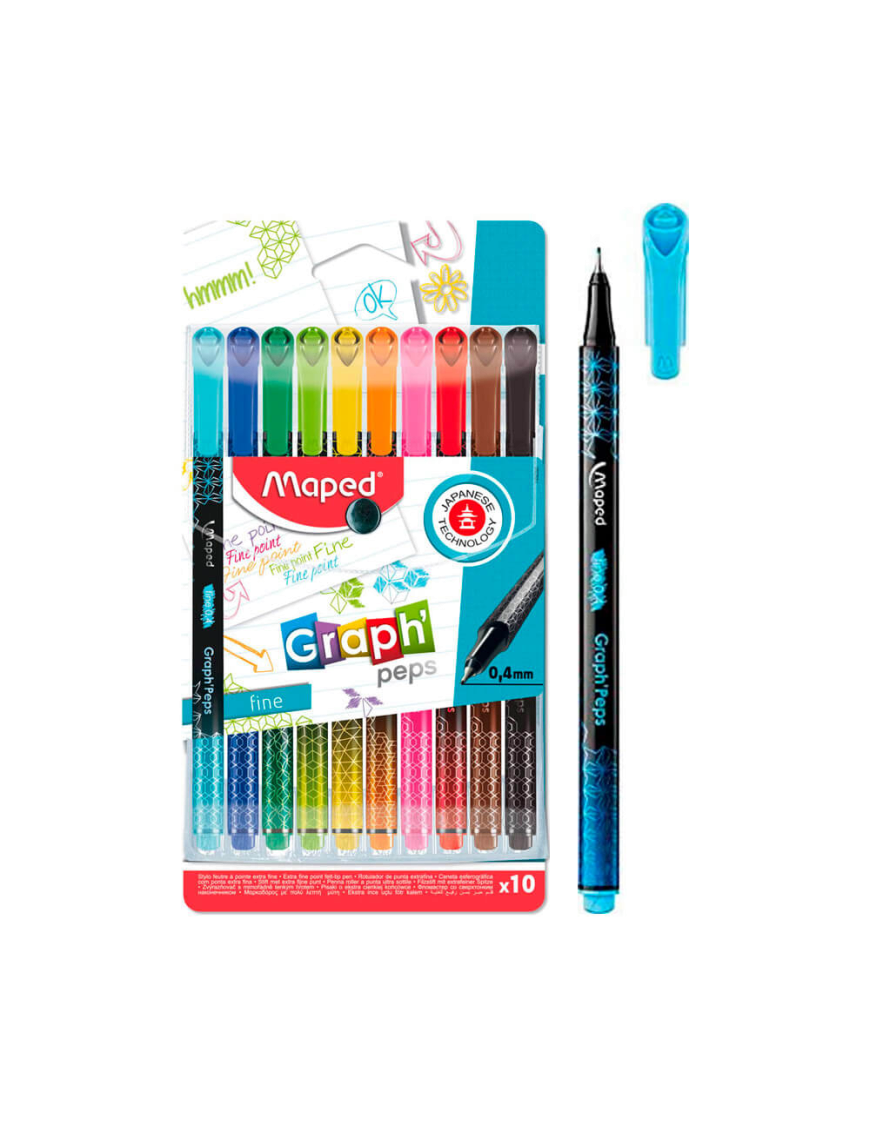 ROTULADOR FINO GRAPH PEPS 10 UDS MAPED
