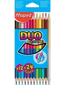 LAPICES DE COLORES 12 U. DUO COLOR.PEPS
