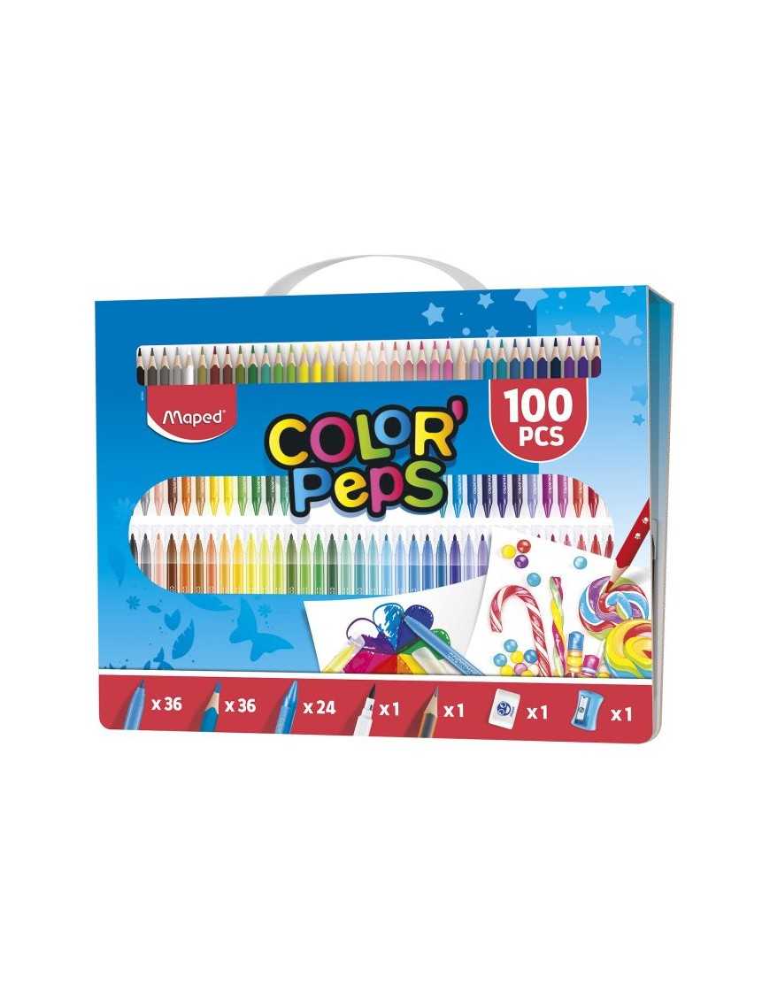 MALETIN DIBUJO MAPED KIT DE COLORANTE 100 PZS