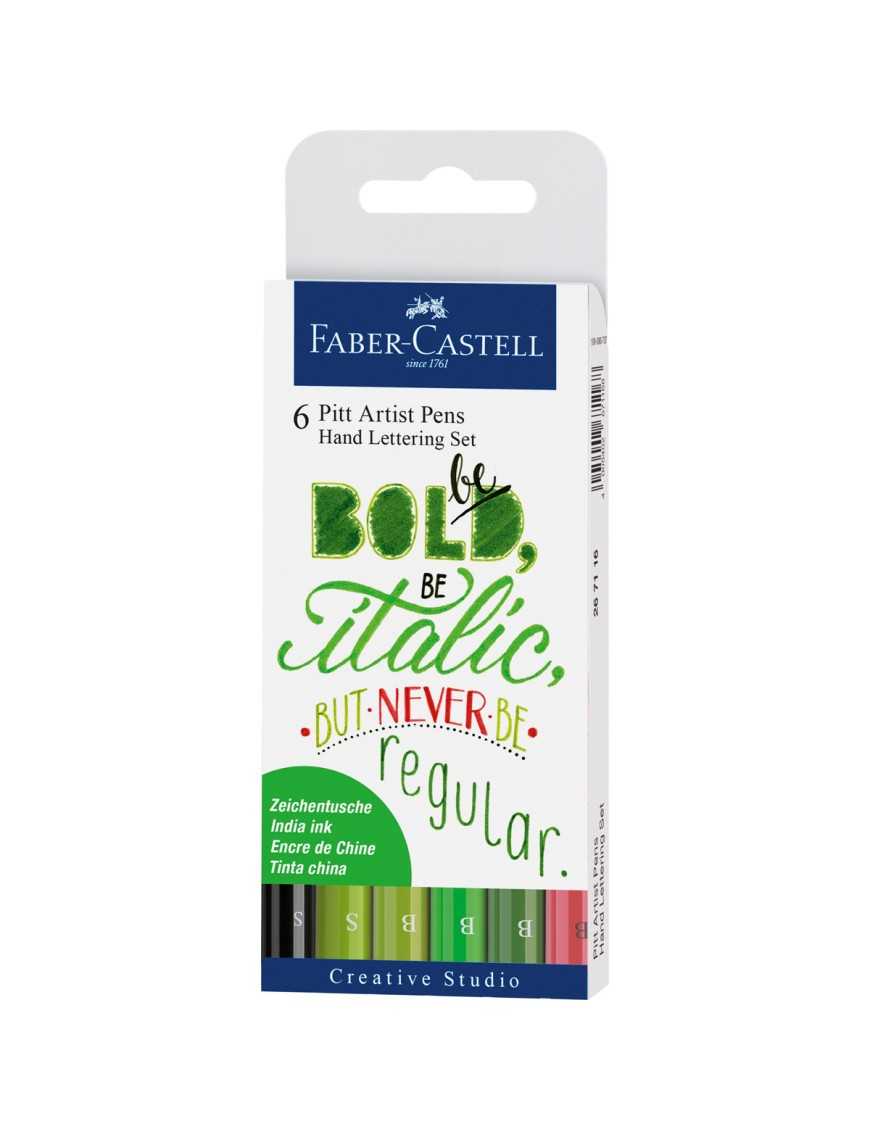 ESTUCHE 6 ROTULADORES HAND LETTERING PITT ARTIST