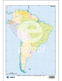 MAPA MUDO DE AMERICA DEL SUR POLITICO 4 COLORES