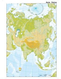 MAPA MUDO DE ASIA FISICO 4 COLORES
