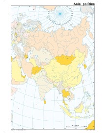 MAPA MUDO DE ASIA POLITICO 4 COLORES