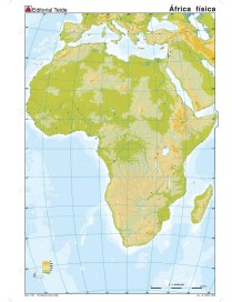 MAPA MUDO DE AFRICA FISICO 4 COLORES