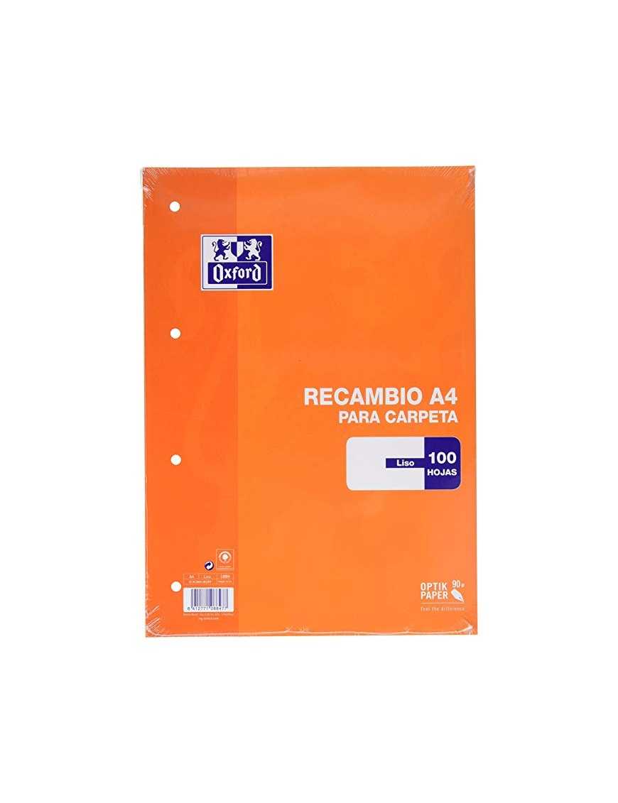 RECAMBIO OXFORD A4 LISO 90 GRAMOS 100 HOJAS