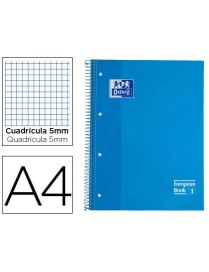 BLOC OXFORD 80H 90GR 5X5 T.E. AZUL TURQUESA