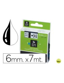 CINTA DYMO D1 (43613) NEGRO BLANCO 6MMX7M.
