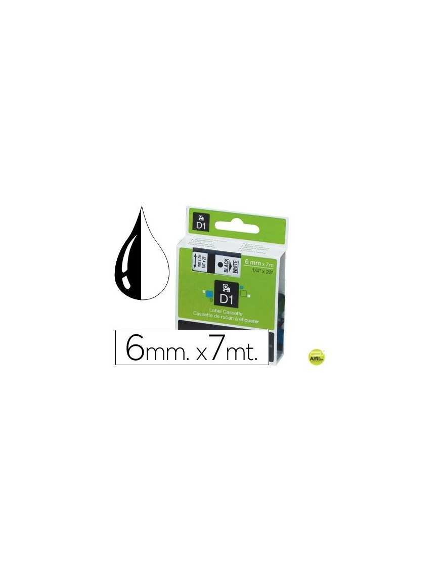 CINTA DYMO D1 (43613) NEGRO BLANCO 6MMX7M.